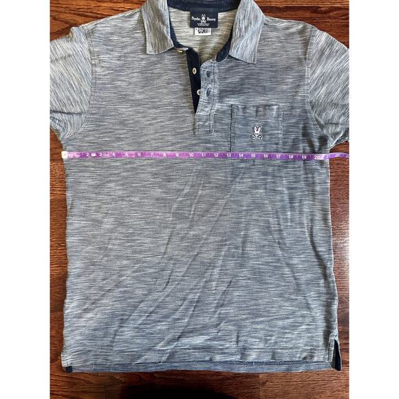 Psycho Bunny Polo Blue  Shirt Mens Size 6 - Picture 5 of 6